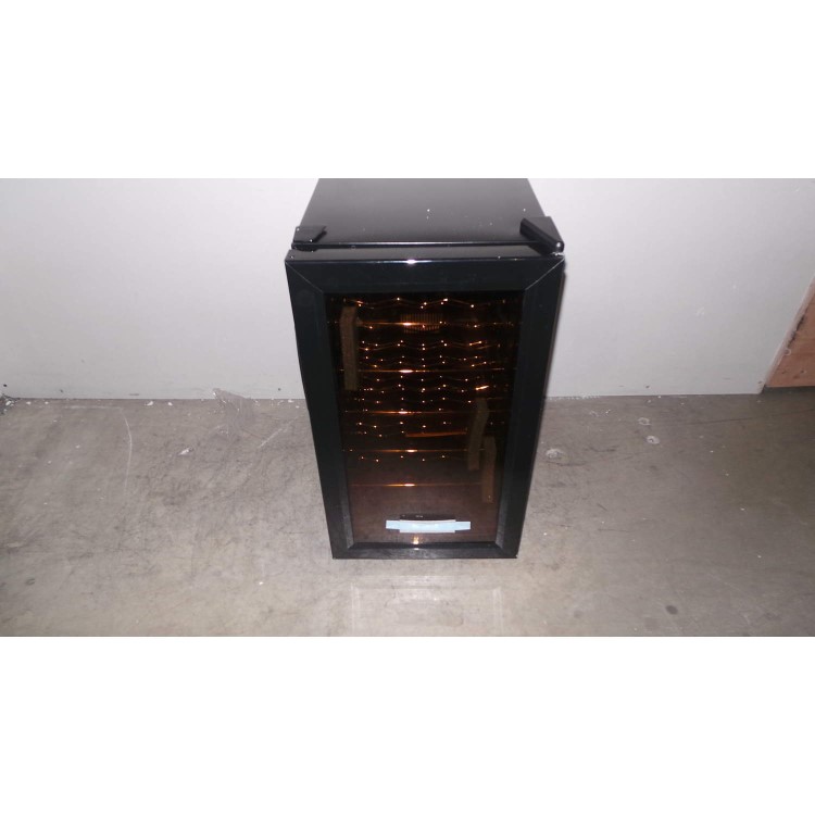 GRADE A2 - Light cosmetic damage - Baumatic BW18BL Freestanding 18 Bottle Wine Cooler - Black with Smoked Black Glass
