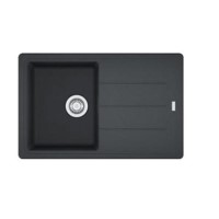 Single Bowl Inset Black Composite Kitchen Sink with Reversible Drainer - Franke Onyx