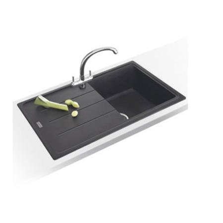 Single Bowl Inset Black Composite Kitchen Sink with Reversible Drainer - Franke Onyx