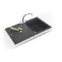 Single Bowl Inset Black Composite Kitchen Sink with Reversible Drainer - Franke Onyx