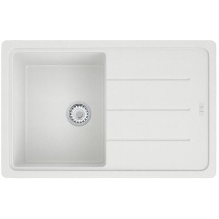 Single Bowl Inset White Composite Kitchen Sink with Reversible Drainer - Franke