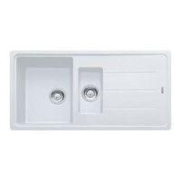 1.5 Bowl Inset White Composite Kitchen Sink with Reversible Drainer - Franke