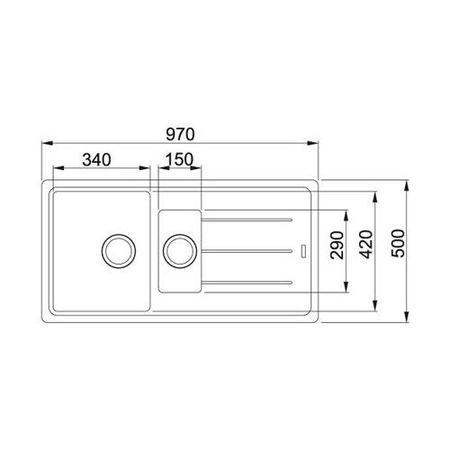 1.5 Bowl Inset White Composite Kitchen Sink with Reversible Drainer - Franke