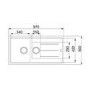 1.5 Bowl Inset White Composite Kitchen Sink with Reversible Drainer - Franke