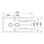 1.5 Bowl Inset White Composite Kitchen Sink with Reversible Drainer - Franke