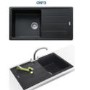 Single Bowl Inset Black Composite Kitchen Sink with Reversible Drainer - Franke Fragranite