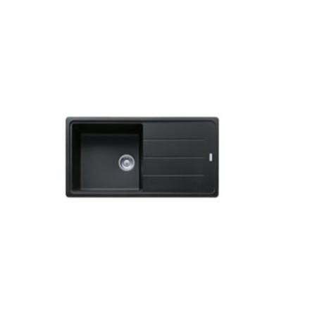 Single Bowl Inset Black Composite Kitchen Sink with Reversible Drainer - Franke Fragranite