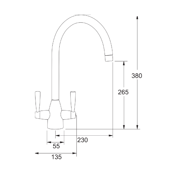 GRADE A1 - Franke Eiger Round Brass Monobloc Kitchen Sink Mixer Tap
