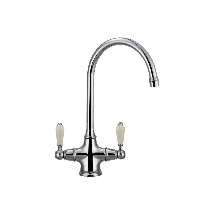 Franke Chrome Twin Lever Bi-Flow Kitchen Tap - Venician