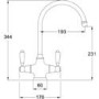 Franke Chrome Twin Lever Bi-Flow Kitchen Tap - Venician
