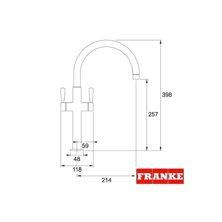 Franke Rigi Extra Height Twin Lever Tap Chrome