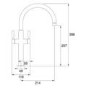 Franke Rigi Extra Height Twin Lever Tap SilkSteel