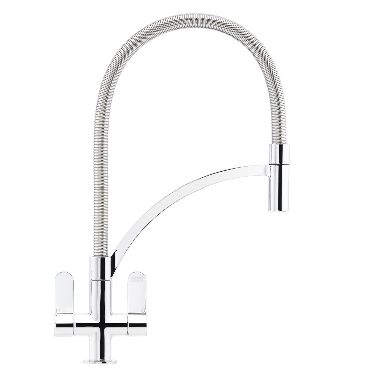 Franke Zelus Round Chome Pull Out Monobloc Kitchen Sink Mixer Tap