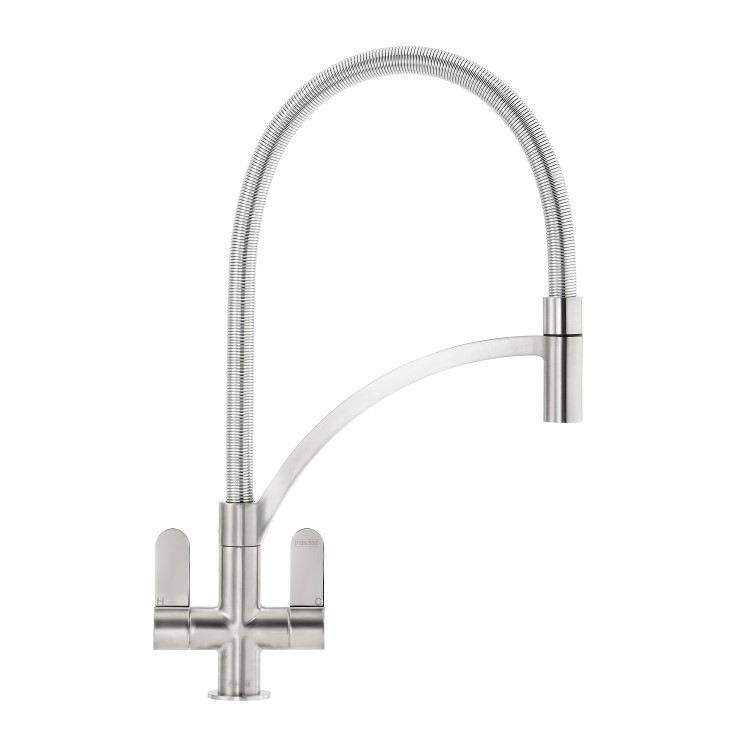 Franke Zelus Round Steel Pull Out Kitchen Tap