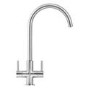 Franke Hestia Dual Lever Kitchen Mixer Tap - Silk Steel