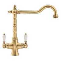 Franke Cotsworld Double Lever Kitchen Tap - Brass
