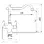 Franke Cotsworld Double Lever Kitchen Tap - Brass