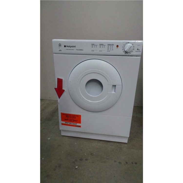 GRADE A3 - Heavy cosmetic damage - Hotpoint V4D01P 4kg Small Vented Tumble Dryer White