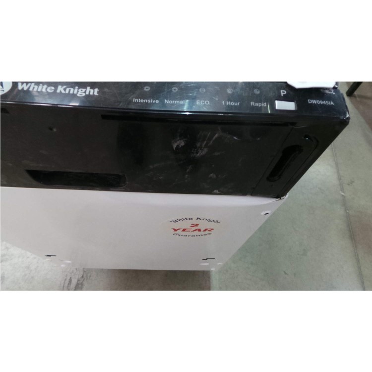 GRADE A3 - Heavy cosmetic damage - White Knight DW0945IA 9 Place Slimline Fully Integrated Dishwasher - White