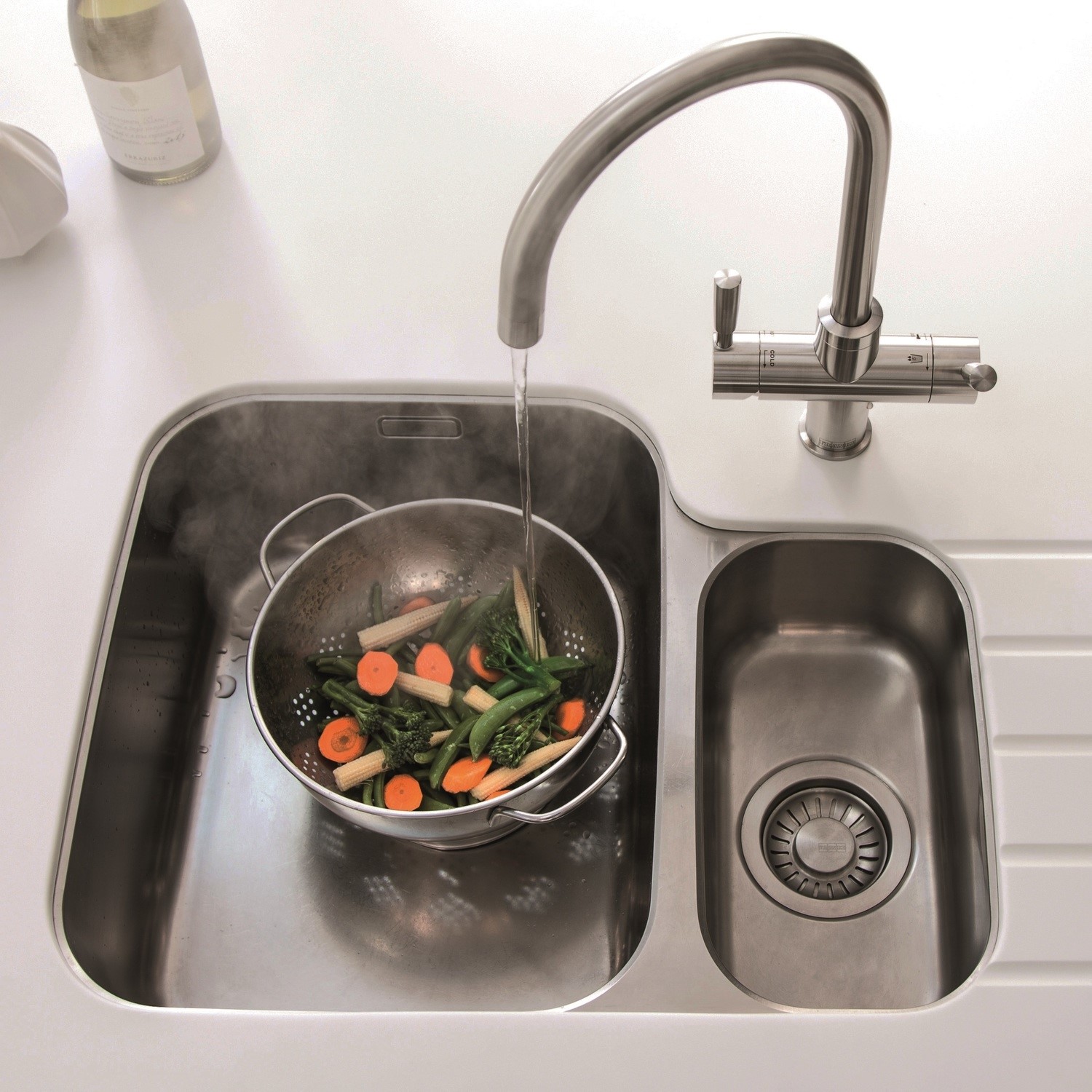 Franke OMNI 4-in-1 Square Steel Boiling and Filtered Water Kitchen Tap  119.0517.663 | Appliances Direct