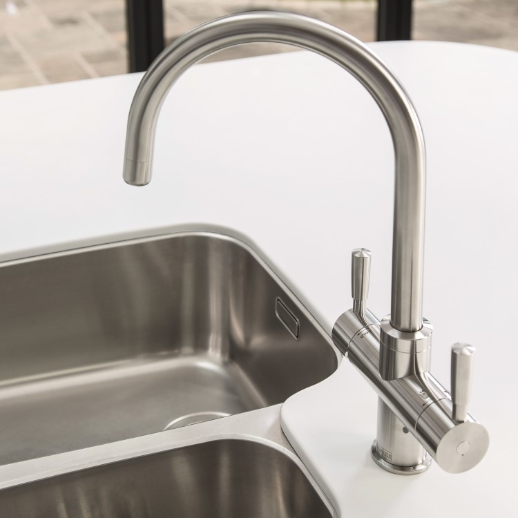 Franke OMNI 4-in-1 Round Steel Boiling and Filtered Water Kitchen Tap