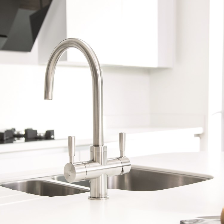 Franke OMNI 4-in-1 Round Steel Boiling and Filtered Water Kitchen Tap