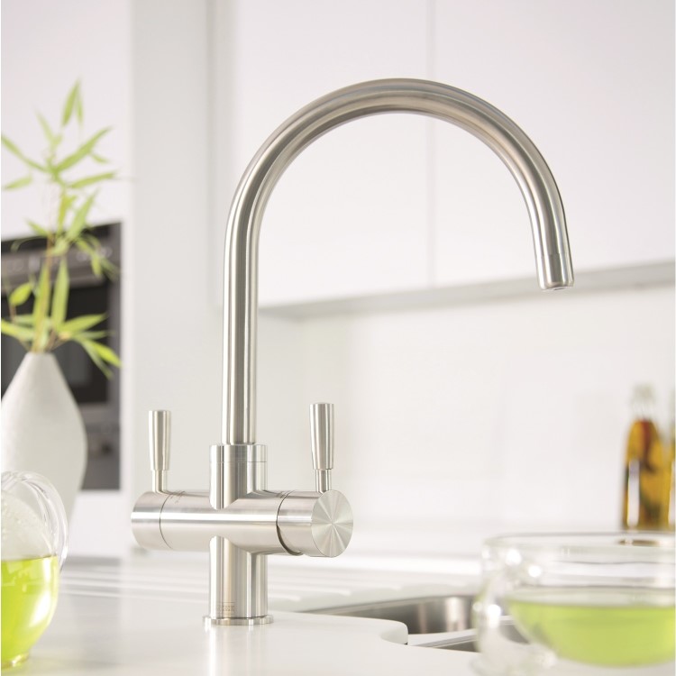 Franke OMNI 4-in-1 Round Steel Boiling and Filtered Water Kitchen Tap