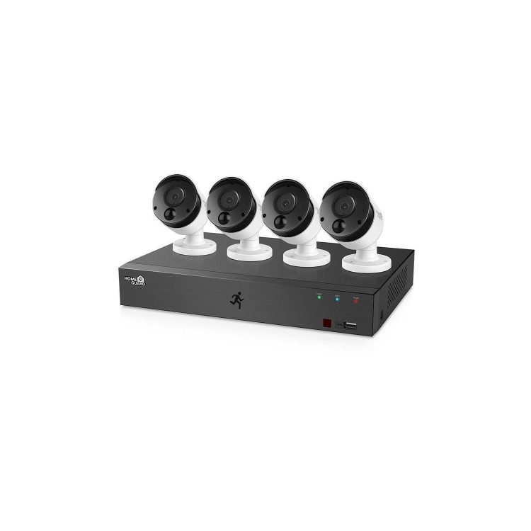 HomeGuard 4 Camera 1080p HD CCTV System with Wireless Home Alarm Kit 
