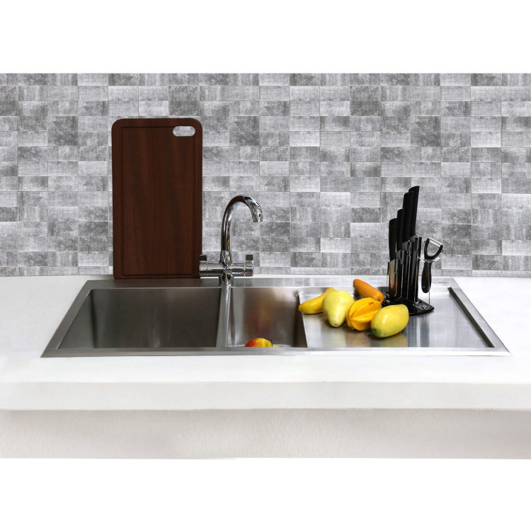 GRADE A3 - Taylor & Moore GeorgeR 1.5 Bowl Right Hand Drainer Stainless Steel Kitchen Sink