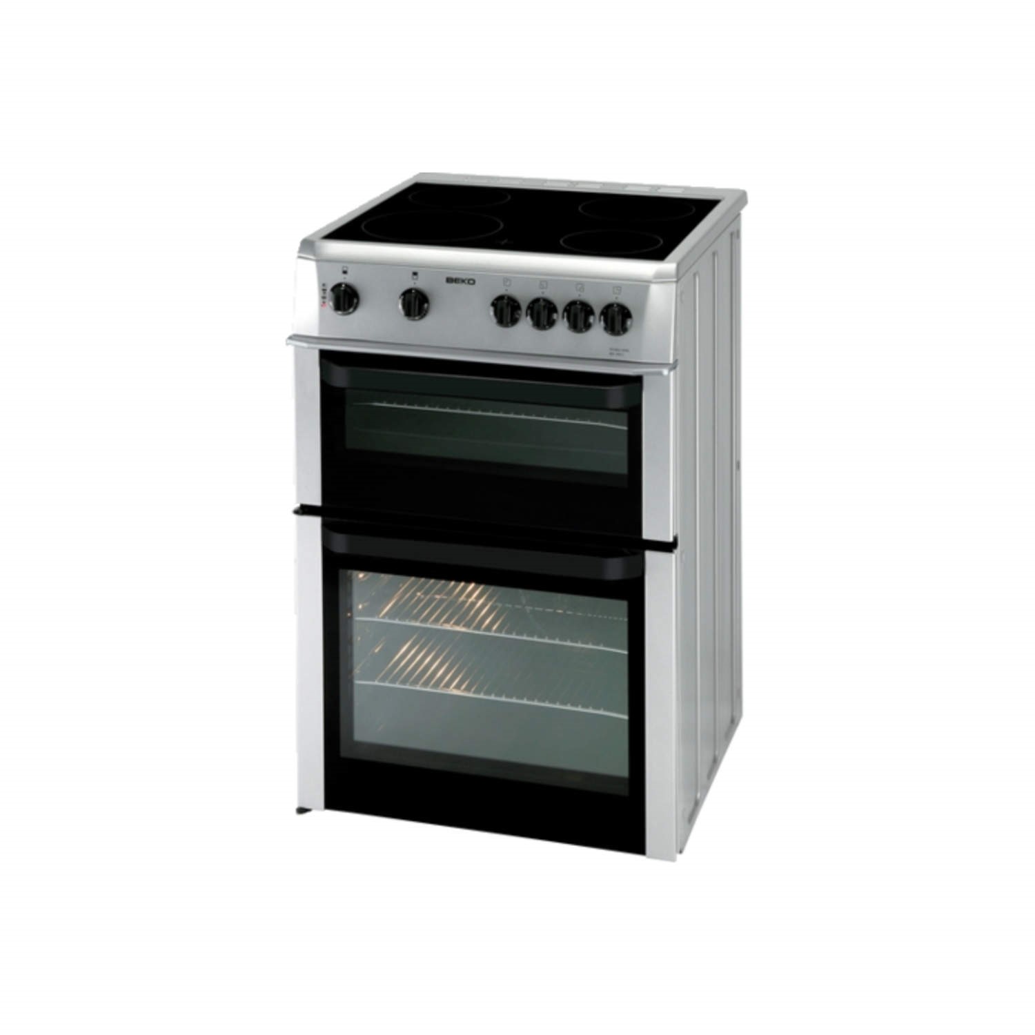 60cm freestanding electric cooker silver