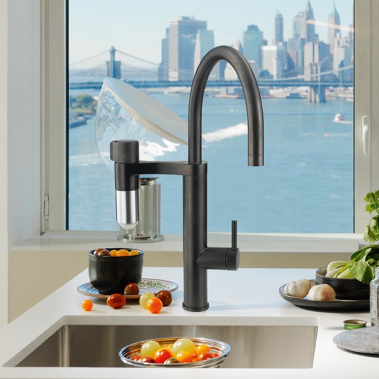 Franke Vital Capsule Round Matt Black Filtered Water Kitchen Tap