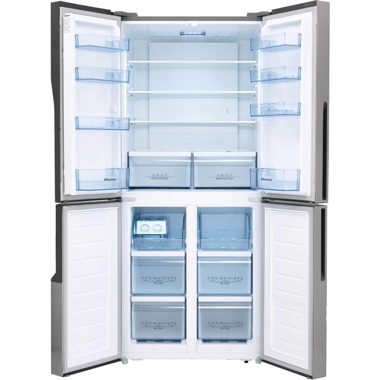 Hisense RQ562N4AC1 Frost Free 4 Door Fridge Freezer Stainless Steel Effect