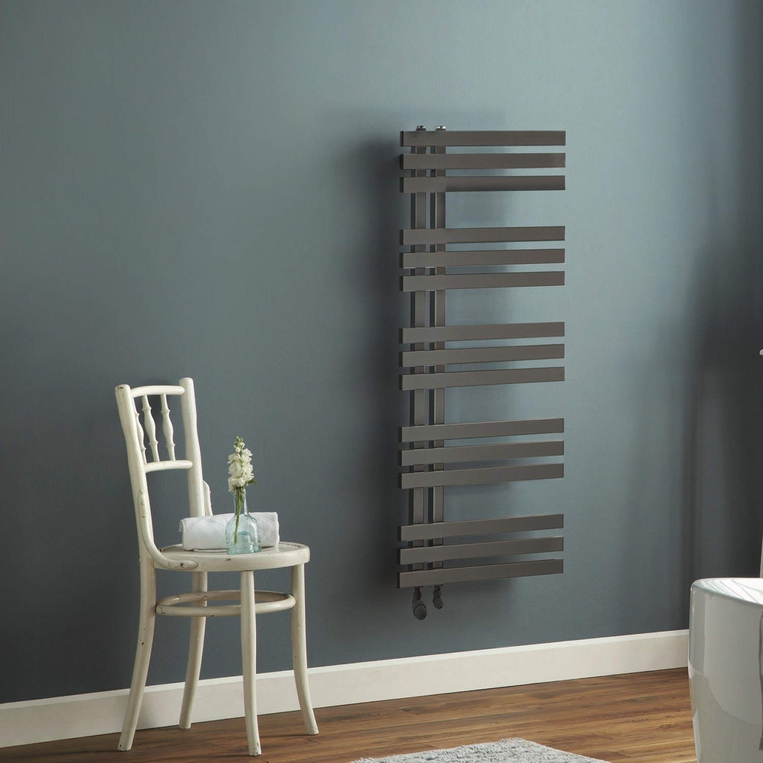 Anthracite Heated Towel Rail Radiator 1200 x 500mm - Cobham