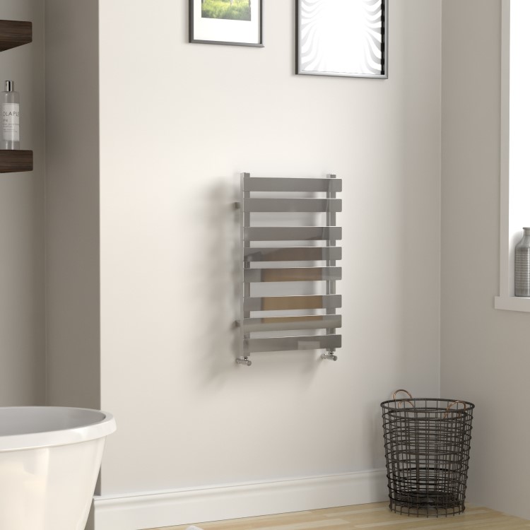 Perlo Chrome Heated Towel Rail - 800 x 500mm