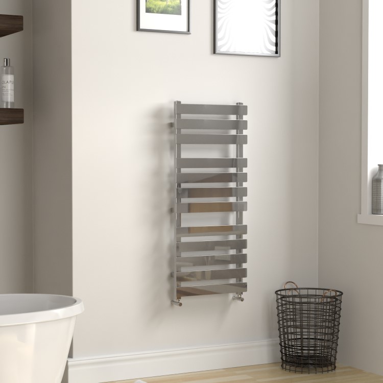 Perlo Chrome Heated Towel Rail - 1200 x 500mm