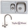 Taylor & Moore Ness Reversible 1.5 Bowl Stainless Steel Sink & Durham Chrome Tap Pack