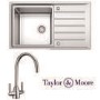 Taylor & Moore Como Inset Reversible Drainer 1.0 Bowl Stainless Steel Sink & Warwick Chrome Tap Pack