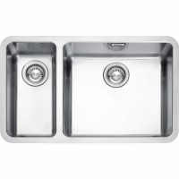 1.5 Bowl Undermount Chrome Stainless Steel Kitchen Sink with Left Hand Drainer - Franke Kubus