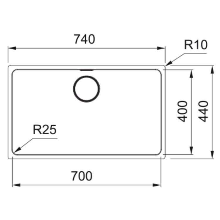 Franke Mythos Undermount Kitchen Sink - Stainless Steel