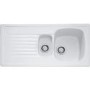 1.5 Bowl Inset White Ceramic Kitchen Sink with Left Hand Drainer - Franke Elba