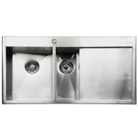 GRADE A3 - Taylor & Moore GeorgeR 1.5 Bowl Right Hand Drainer Stainless Steel Kitchen Sink