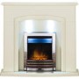 Adam Electric Fireplace Suite in Stone Effect with LED Downlights - Falmouth