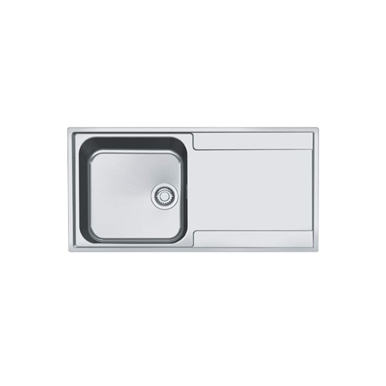 Single Bowl Chrome Stainless Steel Kitchen Sink with Right Hand Drainer - Franke Maris