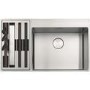 Single Bowl Left Hand Inset Chrome Stainless Steel Kitchen Sink with Accessories - Franke Box Centre 54-27