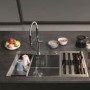 Single Bowl Left Hand Inset Chrome Stainless Steel Kitchen Sink with Accessories - Franke Box Centre 54-27