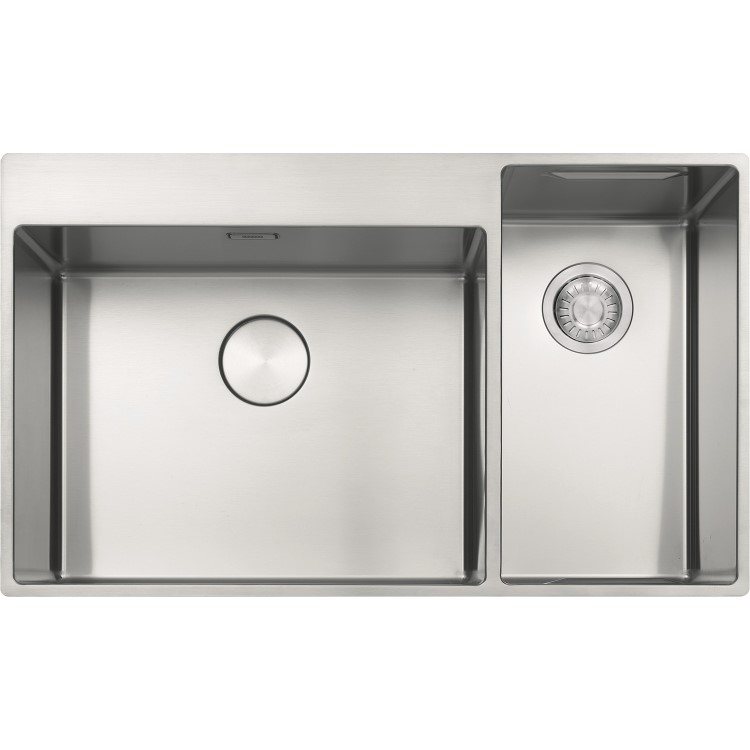 Single Bowl Right Hand Inset Chrome Stainless Steel Kitchen Sink with Accessories - Franke Box Centre 54-27