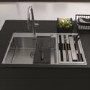 Single Bowl Right Hand Inset Chrome Stainless Steel Kitchen Sink with Accessories - Franke Box Centre 54-27