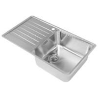 ONLY OPENED - Carron Phoenix Atoll Single Bowl Chrome Stainless Steel Kitchen Sink- Left Hand Drainer