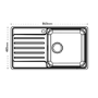 ONLY OPENED - Carron Phoenix Atoll Single Bowl Chrome Stainless Steel Kitchen Sink- Left Hand Drainer