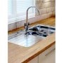 Carron Phoenix Atoll Double Bowl Chrome Stainless Steel Kitchen Sink- Left Hand Drainer